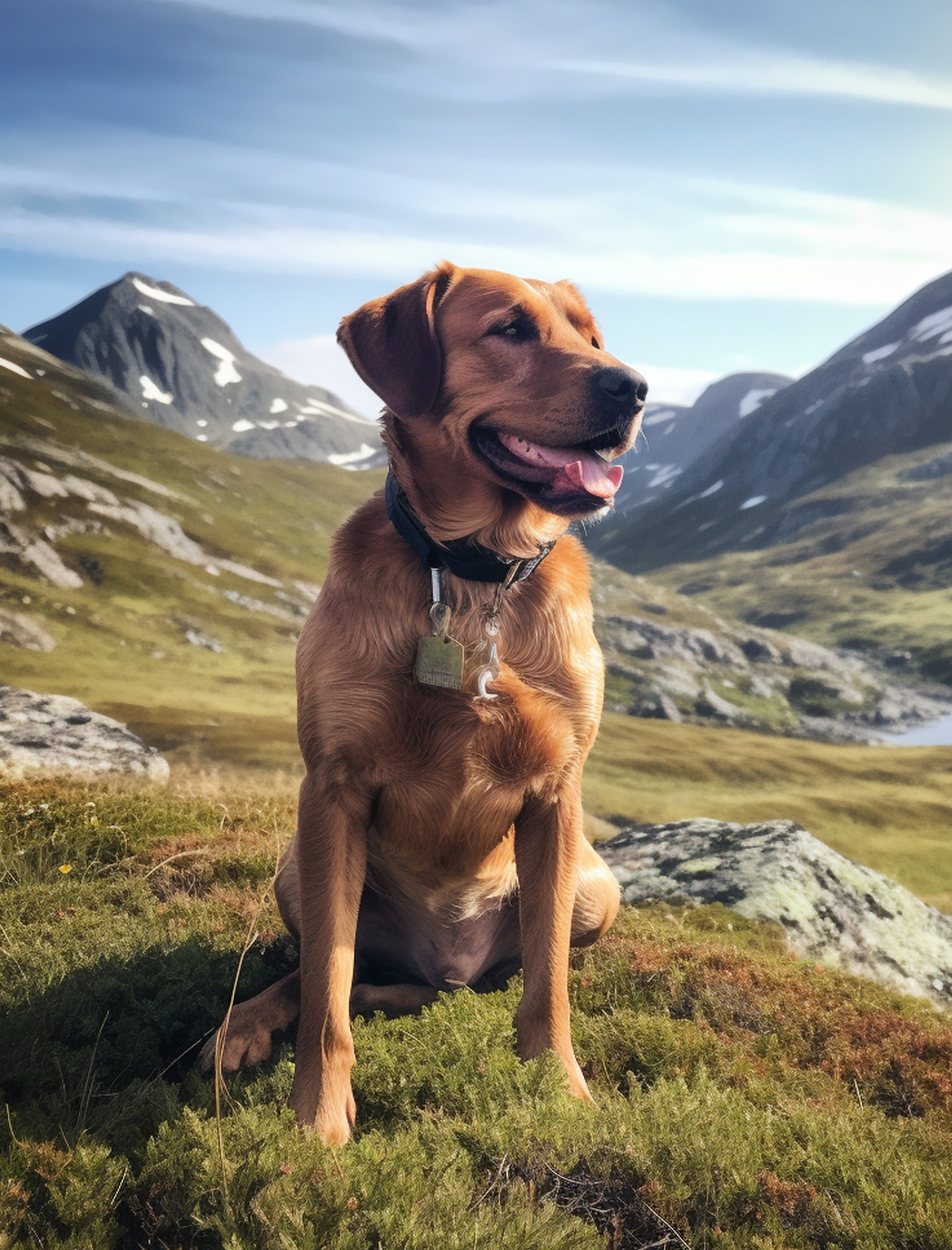 A dog in the Norwegian mountains
